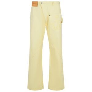 Jw Anderson Workwear' Cotton Pants With Yellow Twisted Leg Men